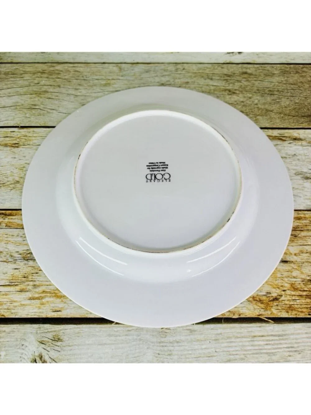 Vintage Kmart ELEGANT GOLD White Gold Trim Rim Porcelain Dinner Plates Set of 2